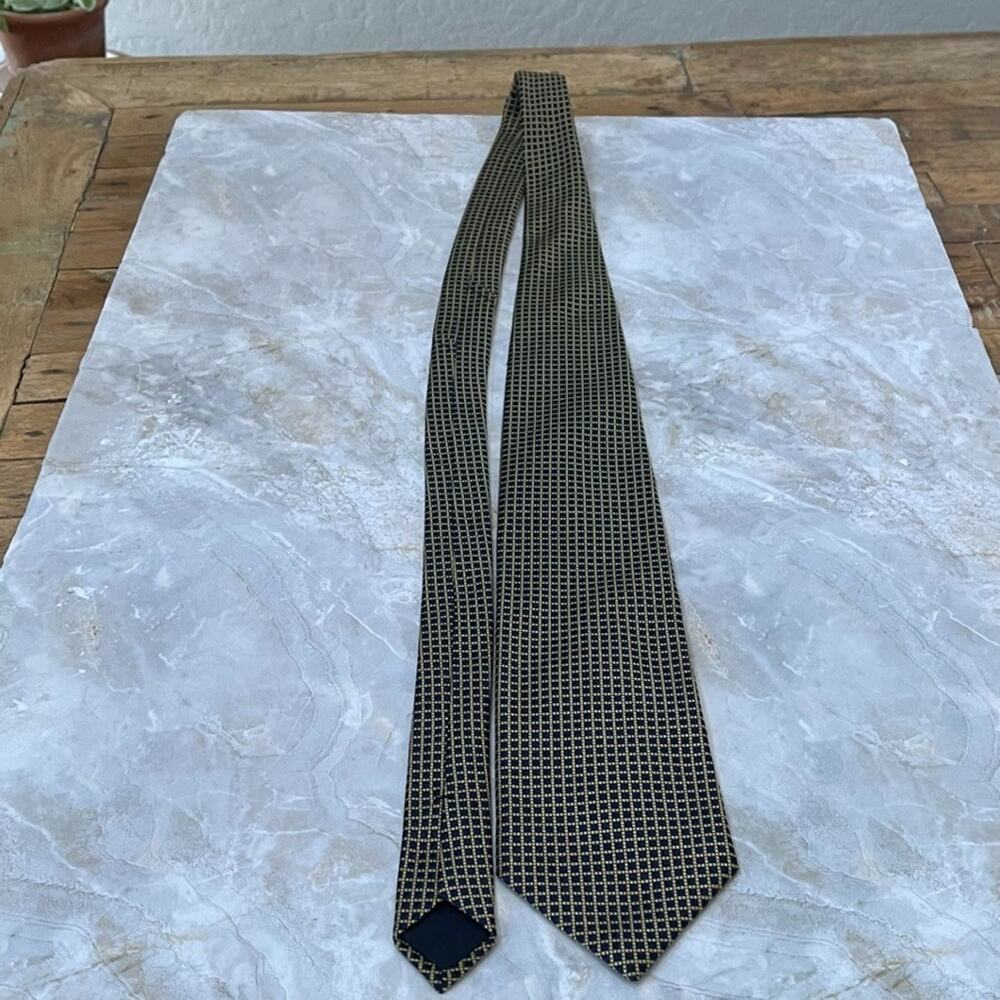NWT Vintage Brook Brothers Makers Men's Silk Tie Gold Checkered